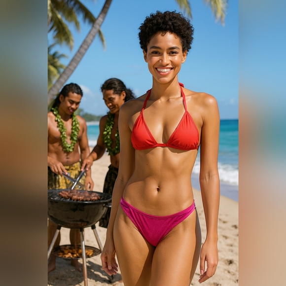 New J. Crew 2 Piece Bikini Color Block Halter Top Women Small - Picture 1 of 12